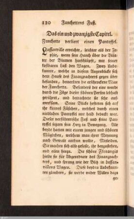 Das ein und zwanzigste Capitel. Fanchette verliert einen Pantoffel.