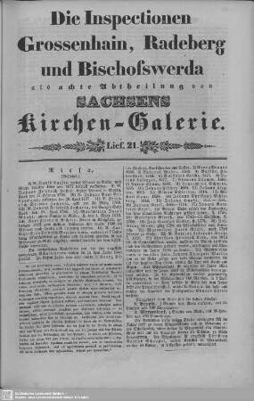 Riesa (Beschluß), Weyda, Ebersbach : 21. Lieferung