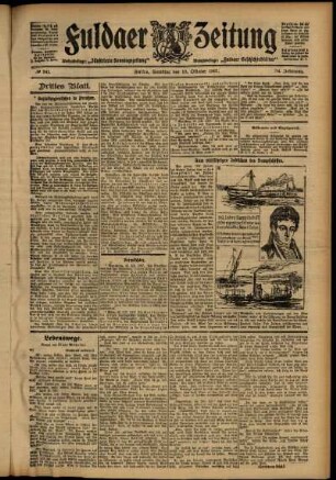 Dritte Ausgabe vom Samstag, den 19. Oktober 1907.