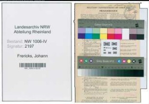 Entnazifizierung Johann Frericks , geb. 23.03.1908 (Zollsekretaer)