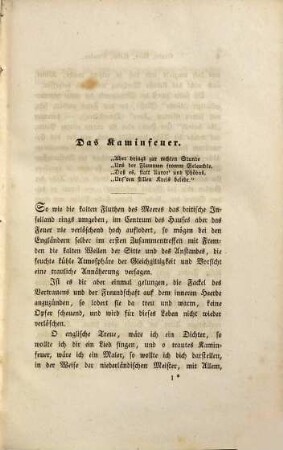 Englische Skizzen, 1. Häusliches, Geselliges