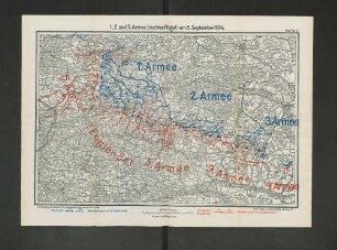 Karte 2. 1., 2. und 3. Armee (rechter Flügel) am 8. September 1914.
