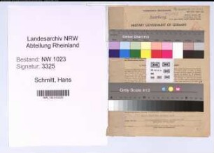Entnazifizierung Hans Schmitt , geb. 20.09.1911 (Lehrer)