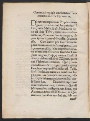 Communis opinio omnium fere Turcorum talis est de lege eorum.