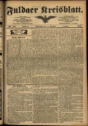 Zweite Ausgabe vom Samstag, den 12. Dezember 1908.