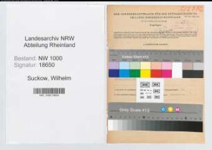 Entnazifizierung Wilhelm Suckow, geb. 27.07.1902 (Journalist)