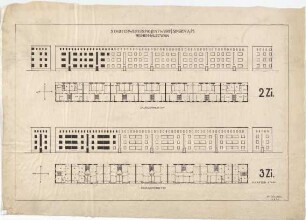 Billing, Hermann; Singen am Hohentwiel; Stadterweiterung - Reihenhaustypen (6 Ansichten; 2 Grundrisse)