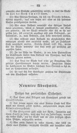 Neunter Abschnitt. Polizei der persönlichen Sicherheit.