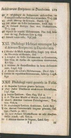 XXII. Philologi varii generis