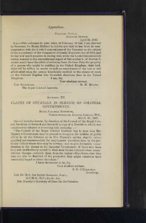 3. Claims of Officials in Service of Colonial Governments.