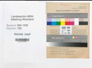 Entnazifizierung Josef Werheit , geb. 30.10.1895 (Buchhalter)