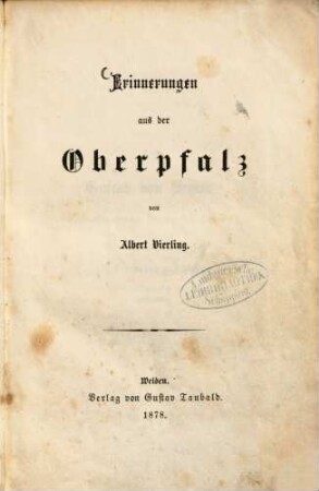 Erinnerungen aus der Oberpfalz