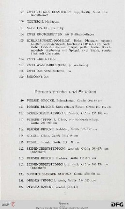 Perserteppiche und Brücken (Nr. 110-122)