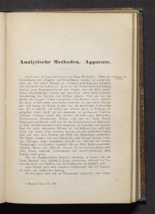 Analytische Methoden. Apparate