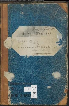 Zivilstandsregister der katholischen Gemeinde Brakel, Kreis Höxter (GHT 1812) (Gemeinde: Katholische Gemeinde Brakel)