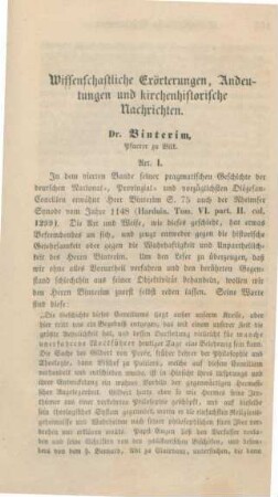 167-220 Wissenschaftliche Erörterungen, Andeutungen und kirchenhistorische Nachrichten