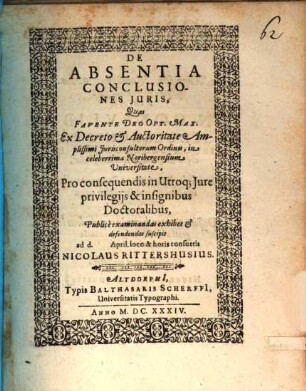 De Absentia Conclusiones Juris