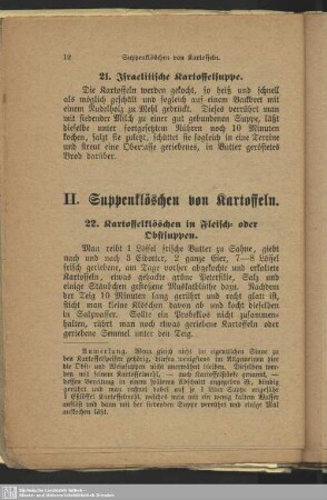 II. Suppenklöschen von Kartoffeln