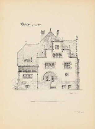 Villa: Vorderansicht (aus: Drucke von Seminararbeiten der Königlich Technischen Hochschule Berlin, Bd. III)