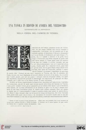 6: Una tavola in bronzo di Andrea del Verrocchio rappresentante la Deposizione nella chiesa del Carmine a Venezia