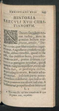 Historia Saeculi XVII Christianorum.
