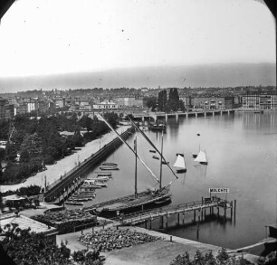 Genf, Blick über die Stadt mit Seeufer