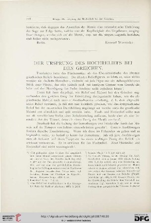 2: Der Ursprung des Hochreliefs bei den Griechen