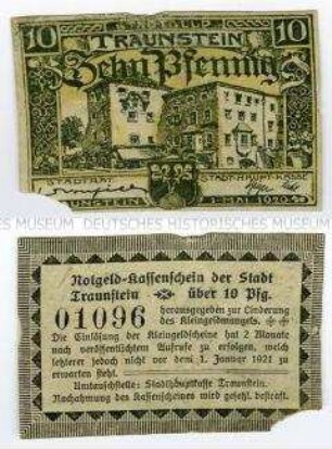 Notgeldschein der Stadt Traunstein