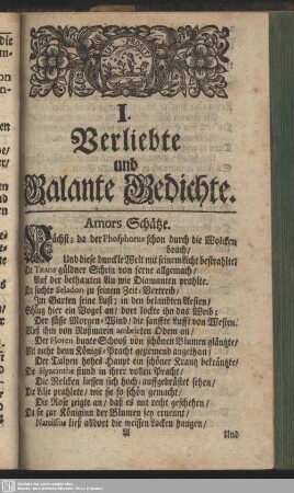 I. Verliebte und Galante Gedichte
