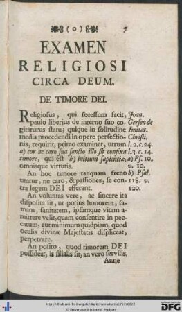 Examen Religiosi Circa Deum.