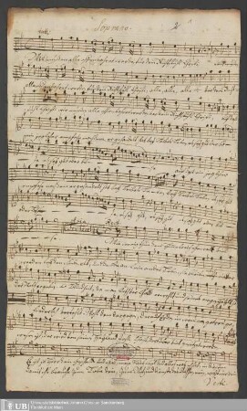 Ms. Ff. Mus. 1514 - Am 9 Sonnt. post Trinit. : Wir müßen alle offenbahret werden für dem Richt=Stuhl Christi : S. A. T. B., 2 hautbois, 2 violini, 1 viola, violoncello et organo