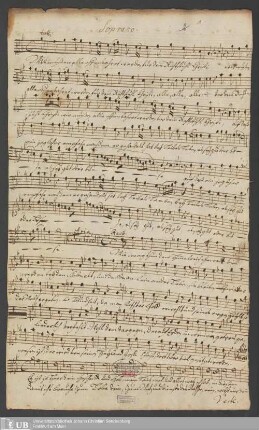 Ms. Ff. Mus. 1514 - Am 9 Sonnt. post Trinit. : Wir müßen alle offenbahret werden für dem Richt=Stuhl Christi : S. A. T. B., 2 hautbois, 2 violini, 1 viola, violoncello et organo