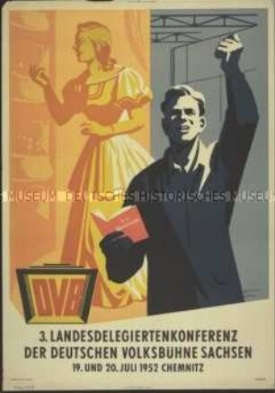 Plakat der Landesdelegiertenkonferenz der Deutschen Volksbühne Sachsen