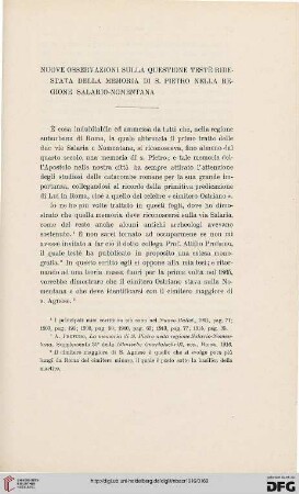 22: Nuove osservazioni sulla questione teste ridestata della memoria di S. Pietro nella regione Salario-Nomentana
