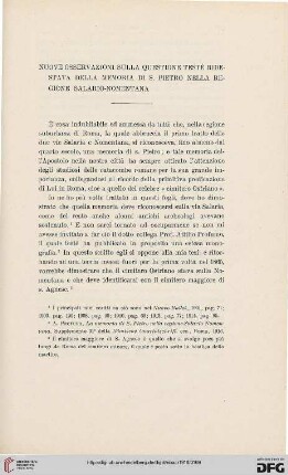 22: Nuove osservazioni sulla questione teste ridestata della memoria di S. Pietro nella regione Salario-Nomentana