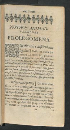 Notae & Animadversiones In Prolegomena.