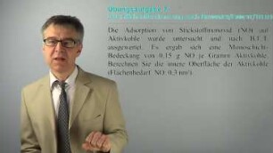 Oberflächenanalytik - Übungsaufgabe 7: Oberflächenbestimmung nach Brunauer/Emmett/Teller: Adsorption nach BET - Spezifische Oberfläche des Adsorbens aus Monoschichtbedeckung