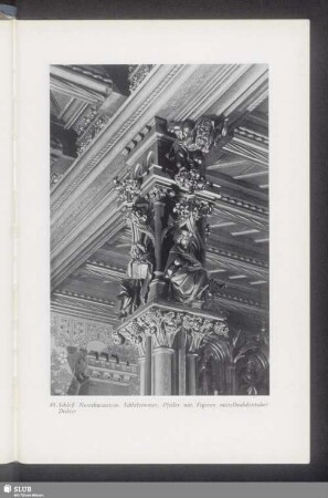 85. Schloß Neuschwanstein. Schlafzimmer. Pfeiler mit Figuren mittelhochdeutscher Dichter