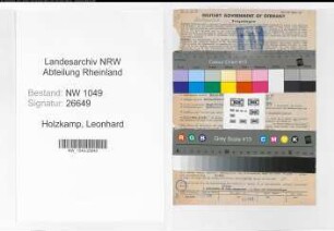 Entnazifizierung Leonhard Holzkamp , geb. 22.12.1898 (Justizangestellter)