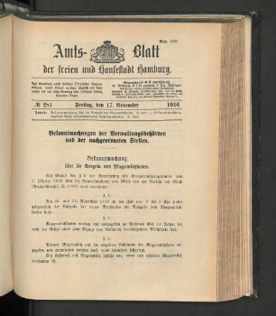 No. 281, 17. November 1916