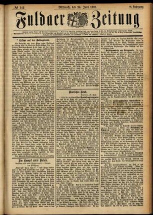 Ausgabe vom Mittwoch, den 24. Juni 1891.