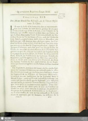 Chapitre XIX. Des Moines Benedictins Réformés, ou de l'étroite Observance de Cluni