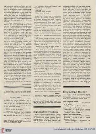 Lettre Ouverte au Sturm