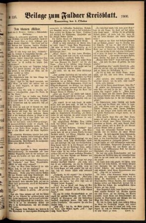 Zweite Ausgabe vom Donnerstag, den 04. Oktober 1900.