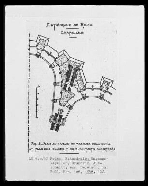 Grundriss der Umgangskapellen der Kathedrale Notre Dame zu Reims