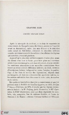Chapitre XXIII: Cimetière militaire Romain