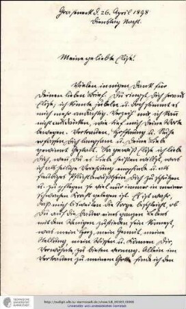 Brief vom 26.04.1898