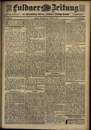Zweite Ausgabe vom Mittwoch, den 03. Oktober 1900.