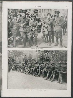 Muchachos del 1º de Artillería. - En los jardines del Paseo Leandro N. Alem.