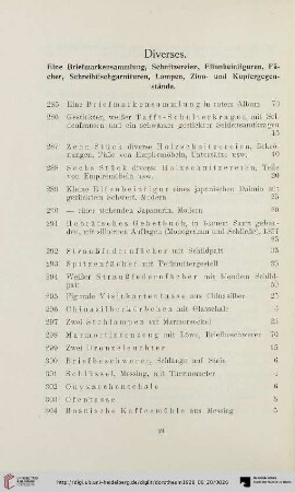 Diverses (Nr. 285-331)